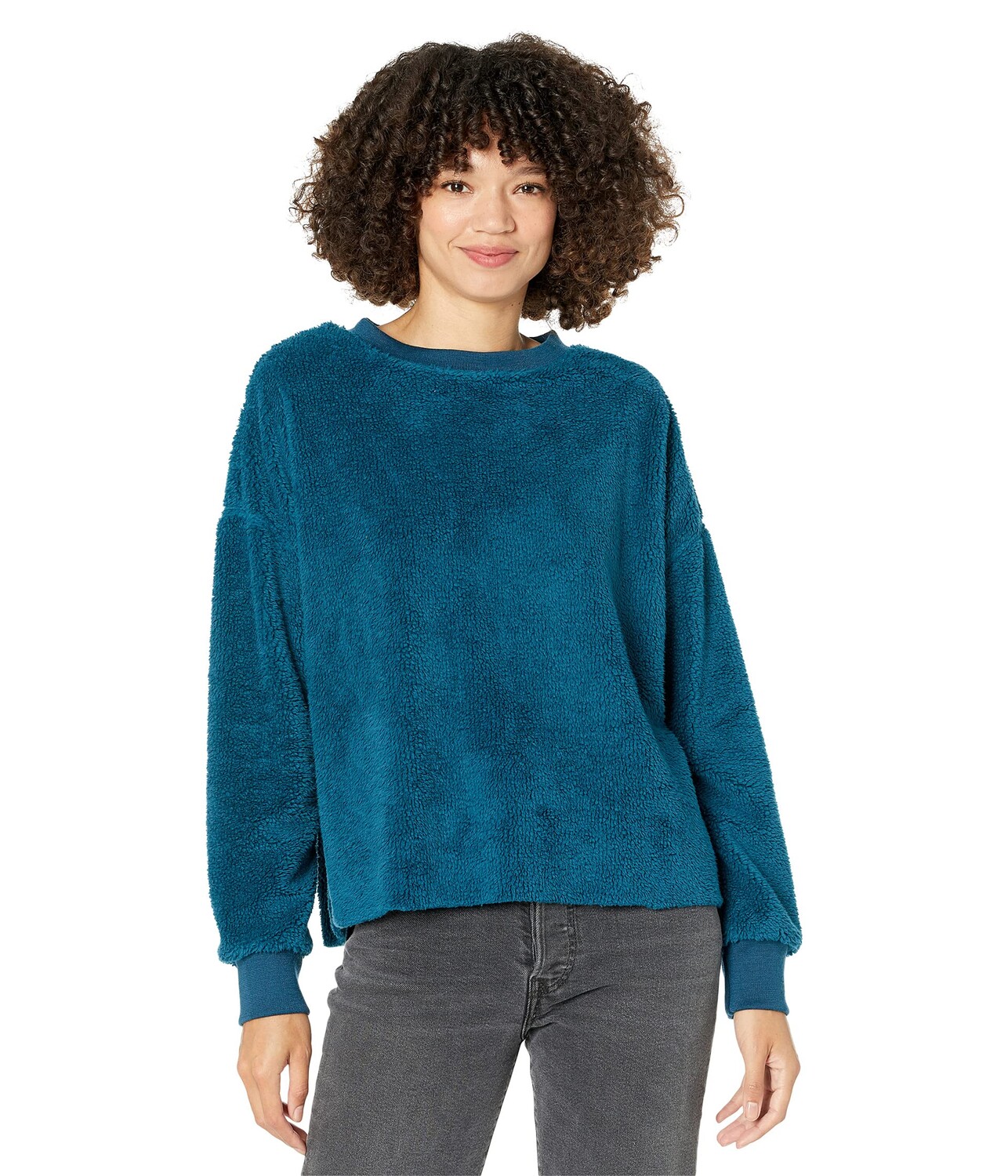 Худи Dylan by True Grit, Sherpa Drop Shoulder Crew Neck Sweatshirts