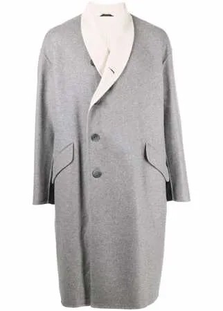 Giorgio Armani однобортное пальто с контрастным воротником