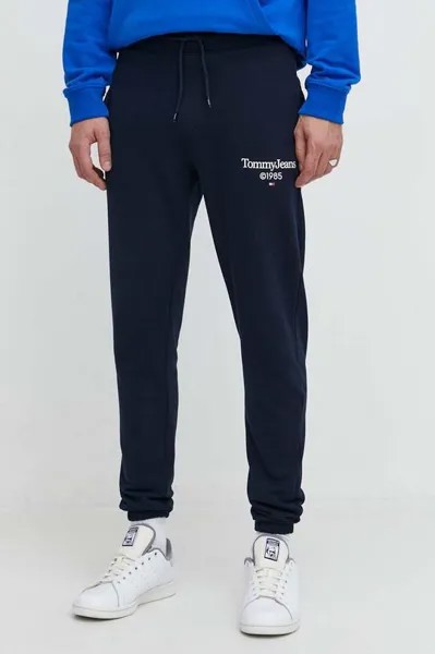 Спортивные брюки из хлопка Tommy Jeans, темно-синий