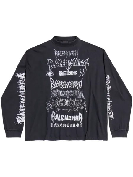 Balenciaga лонгслив с логотипом, черный