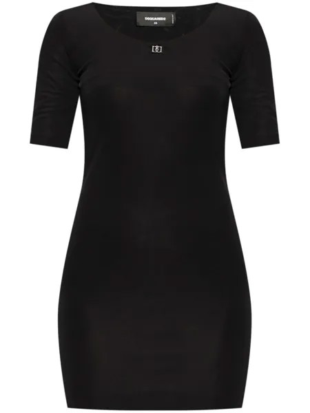 Dsquared2 мини-платье с логотипом, черный