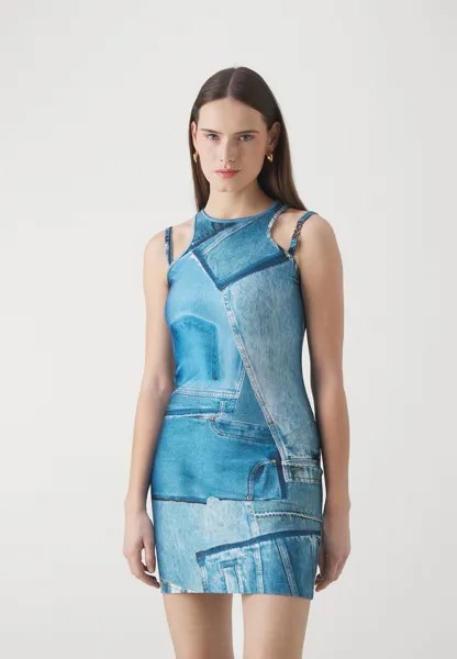 Светлое платье PLAQUE Versace Jeans Couture, синий