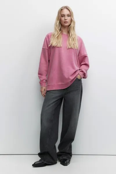 Свитшот oversize с вареным эффектом и начесом