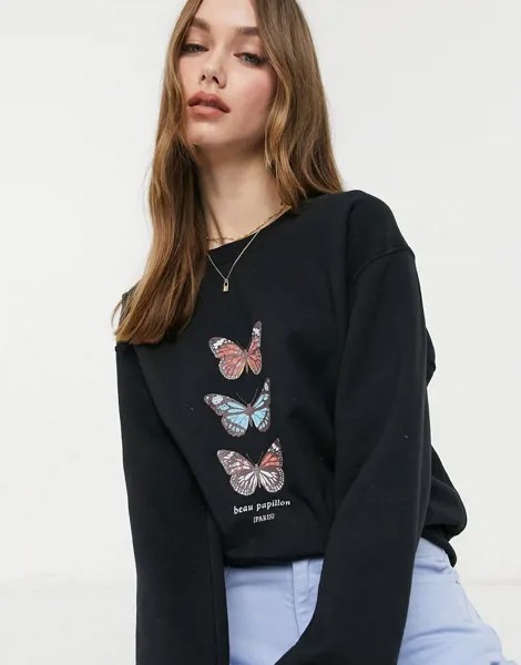 Черный свитшот Miss Selfridge-Черный цвет
