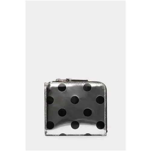 Кошелек Comme des Garcons Wallet, фактура тиснение, черный, серебряный