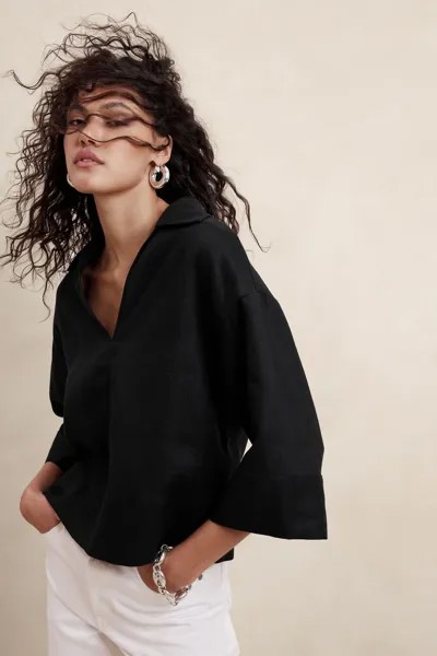 Толстовка из европейского льна Banana Republic, черный