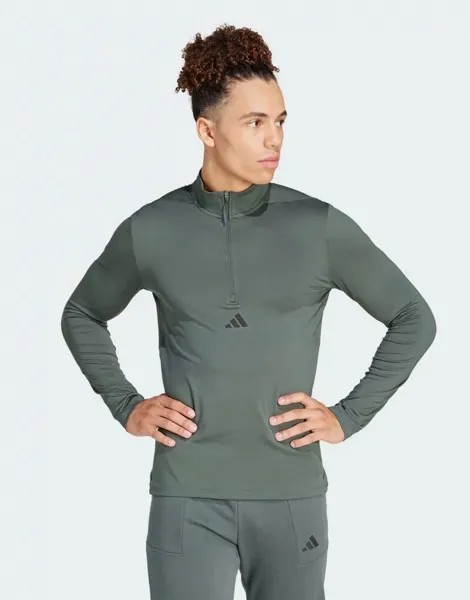 Серая спортивная Куртка с молнией до половины adidas Workout adidas performance