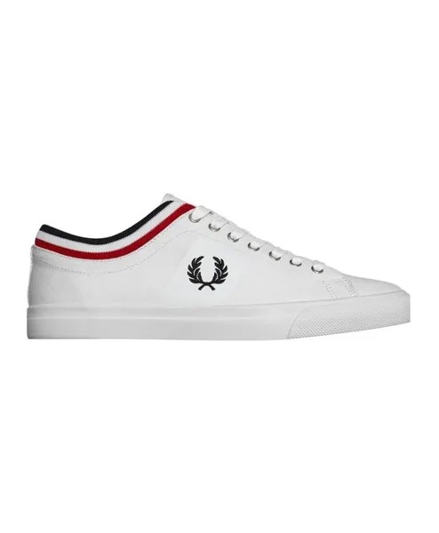 Кроссовки из парусины с логотипом в виде лаврового венка Fred Perry, белый