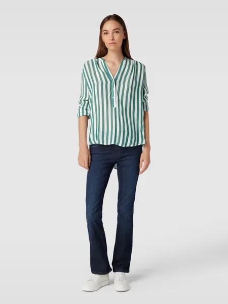 Блузка-рубашка с полосатым узором Montego, темно-зеленый