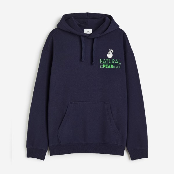 Толстовка H&M Relaxed Fit Printed Pear, темно-синий