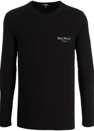 Balmain футболка с длинными рукавами и логотипом