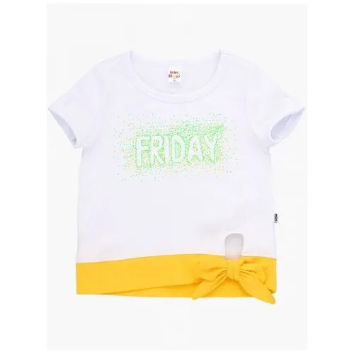 Футболка для девочек Mini Maxi, модель 2719, цвет белый, размер 98