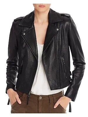 Женская черная мотоциклетная куртка JOIE с асимметричной пряжкой и молнией XXS
