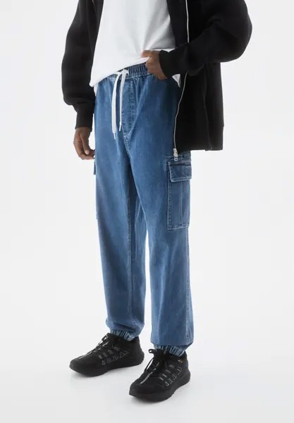 Джинсы-сигареты PULL&BEAR, синий деним