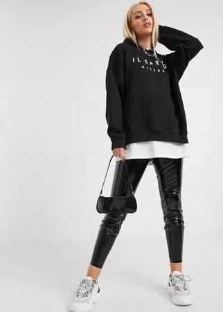 Худи в стиле oversized от Il Sarto-Черный