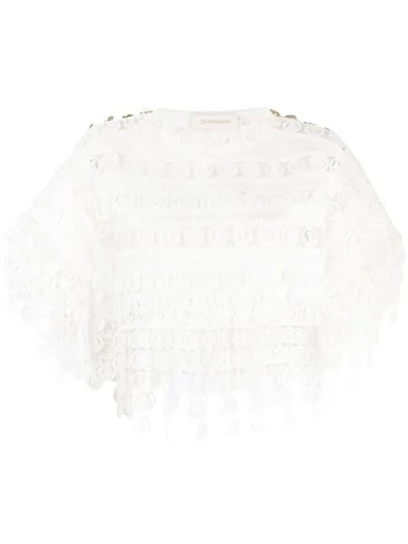 ZIMMERMANN укороченный топ High Tide Nautical, белый