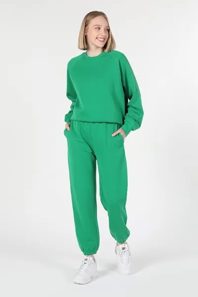 Спортивные брюки с завышенной талией и боковыми карманами Colin'S, зеленый