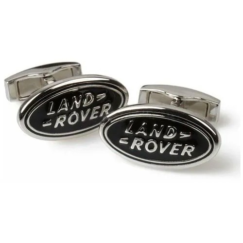 Запонки Land Rover, черный, серебряный