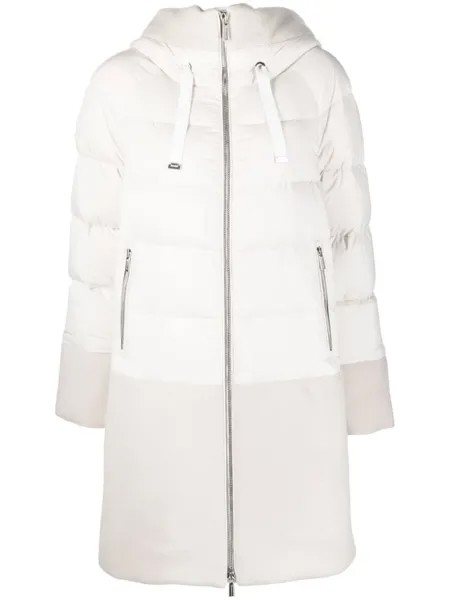 Moorer zip-up padded coat, нейтральный цвет