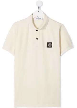 Stone Island Junior рубашка поло с нашивкой-логотипом