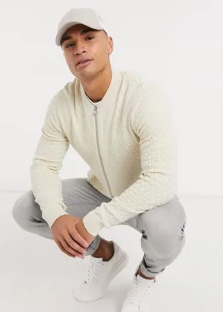 Кардиган-бомбер на молнии Selected Homme kent-Белый