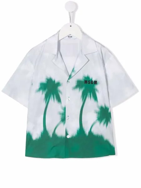 MSGM Kids рубашка с графичным принтом и логотипом