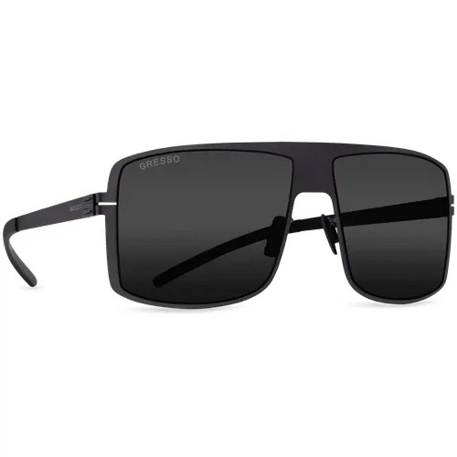 Солнцезащитные очки Gresso, квадратные, поляризационные, с защитой от УФ, черный