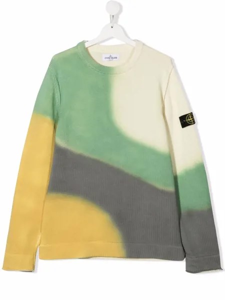 Stone Island Junior TEEN tie-dye cotton jumper