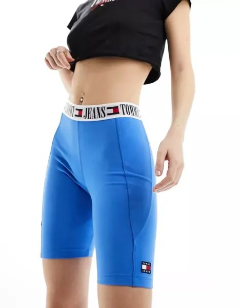 Синие леггинсы с логотипом Tommy Jeans