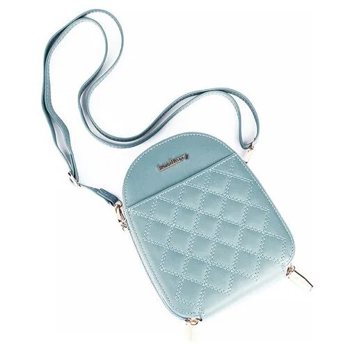 Женская модная мини сумка кросс-боди Baellerry; сумка на плечо из экокожи; на каждый день с двумя отделениями и прострочкой ромб, голубая