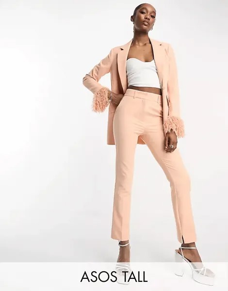 Брюки Asos Design Tall Tuxedo Slim Cigarette Suit, светло-оранжевый