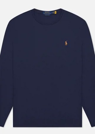 Мужской лонгслив Polo Ralph Lauren Custom Slim Fit Interlock, цвет синий, размер M