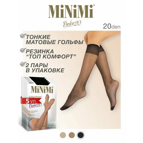 Гольфы MiNiMi, 20 den, размер one size, черный
