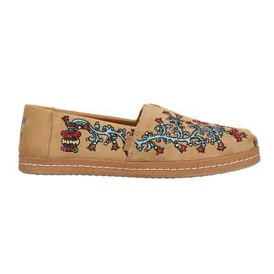 TOMS Pg X Alpargata Кожаные женские слипоны с цветочным принтом коричневые повседневные туфли на плоской подошве 10019153T