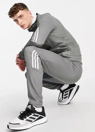 Серые спортивные джоггеры с 3 полосками adidas Training-Серый