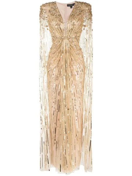 Вечернее платье Lotus Lady с пайетками Jenny Packham, золотистый