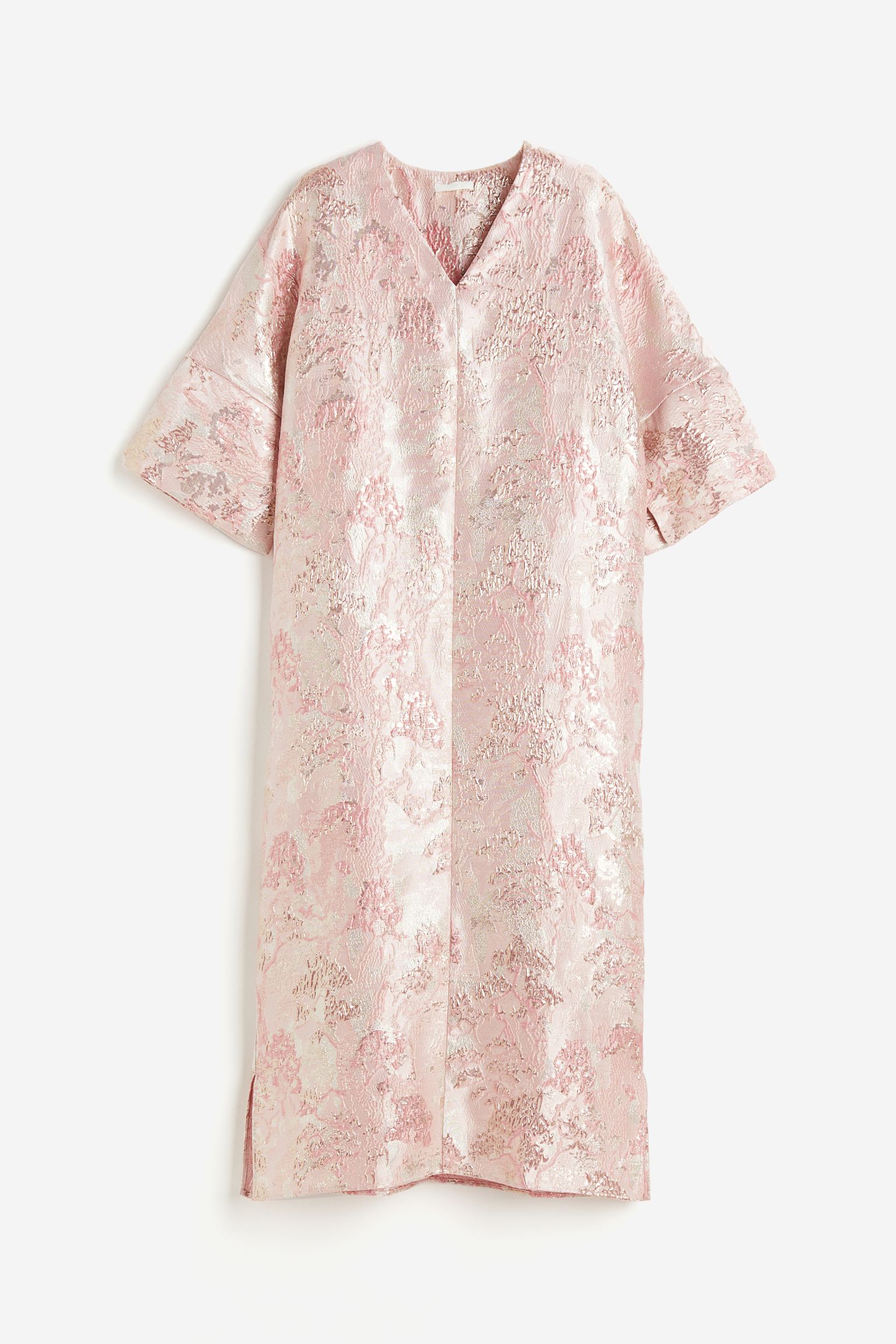 Платье H&M Brocade Kaftan, светло-розовый