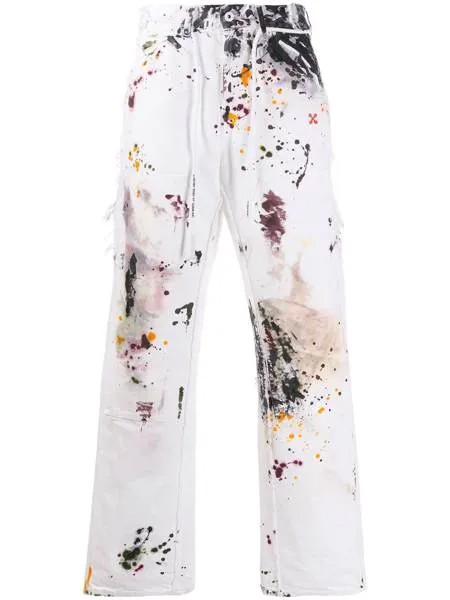 Off-White джинсы с эффектом разбрызганной краски