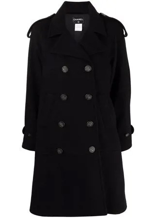 Chanel Pre-Owned длинный двубортный бушлат