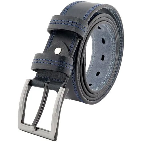 Ремень PREMIUM BELT, натуральная кожа, металл, подарочная упаковка, для мужчин, длина 110 см., синий
