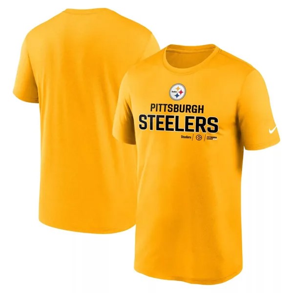 Мужская золотая футболка Pittsburgh Steelers Legend Community Performance Nike