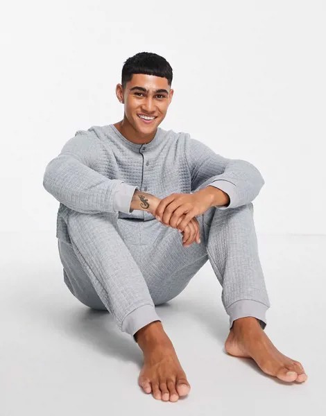 Серый стеганый комбинезон ASOS DESIGN