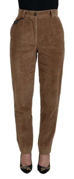 DOLCE - GABBANA Брюки Хлопковые коричневые зауженные вельветовые брюки IT38/US4/XS 900usd