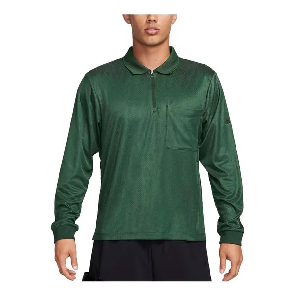 Футболка Nike Sportswear Tech Pack Men's Dri-FIT 1/2-Zip Long-Sleeve Top 'Green', зеленый