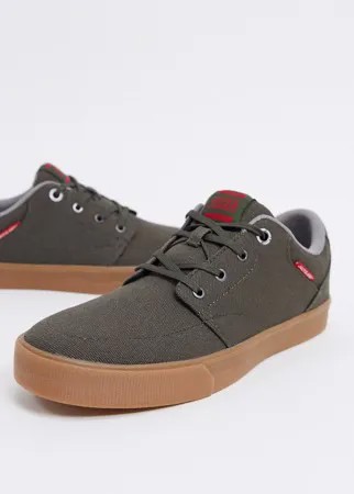 Парусиновые кроссовки оливкового цвета Jack & Jones-Зеленый