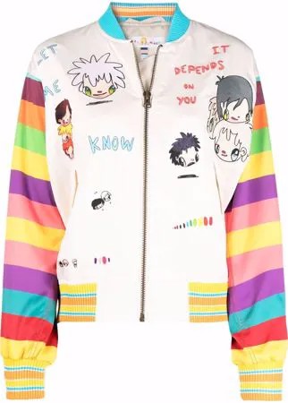 Mira Mikati пуховик на молнии с вышивкой