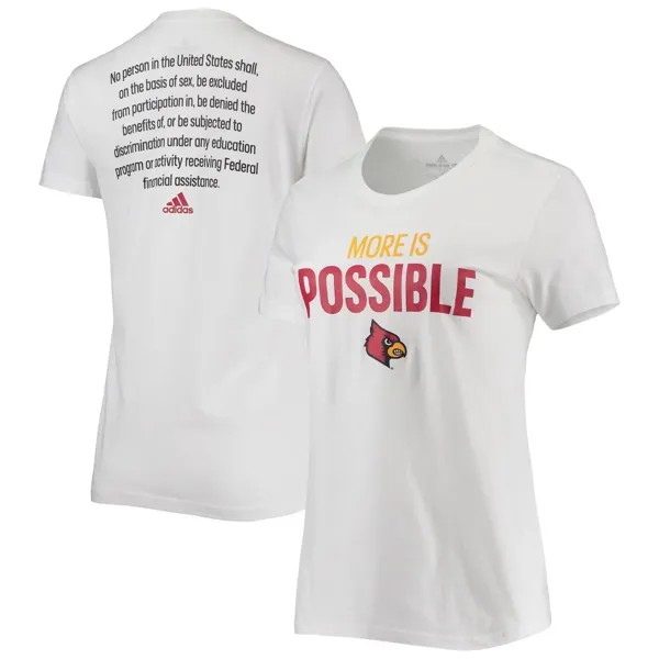 Женская футболка adidas White Louisville Cardinals More Is Maybe adidas