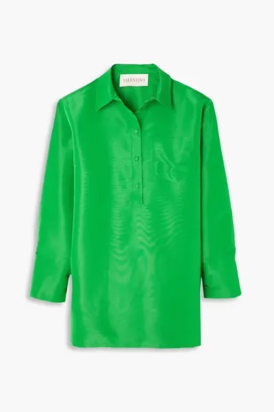 Рубашка оверсайз из шелкового фай Valentino Garavani, зеленый
