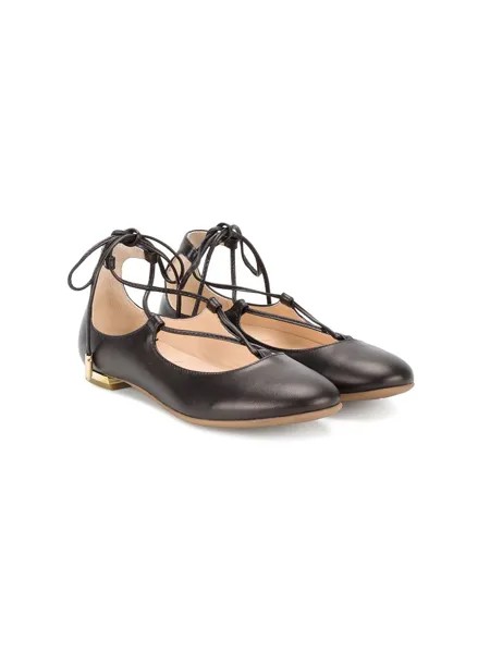 Aquazzura Mini балетки на шнуровке 'Mini Christy'