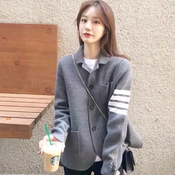 Корейская версия осенне-зимнего пальто TB Повседневный боди четыре бара маленький костюм для мужчин и женщин аналогичный тренд